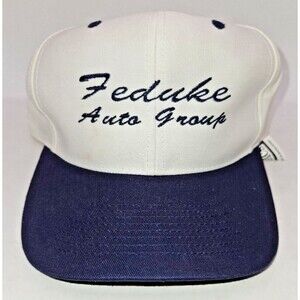 VTG FEDUKE AUTO GROUP hat cap VESTAL NEW YORK trucker cap white snapback